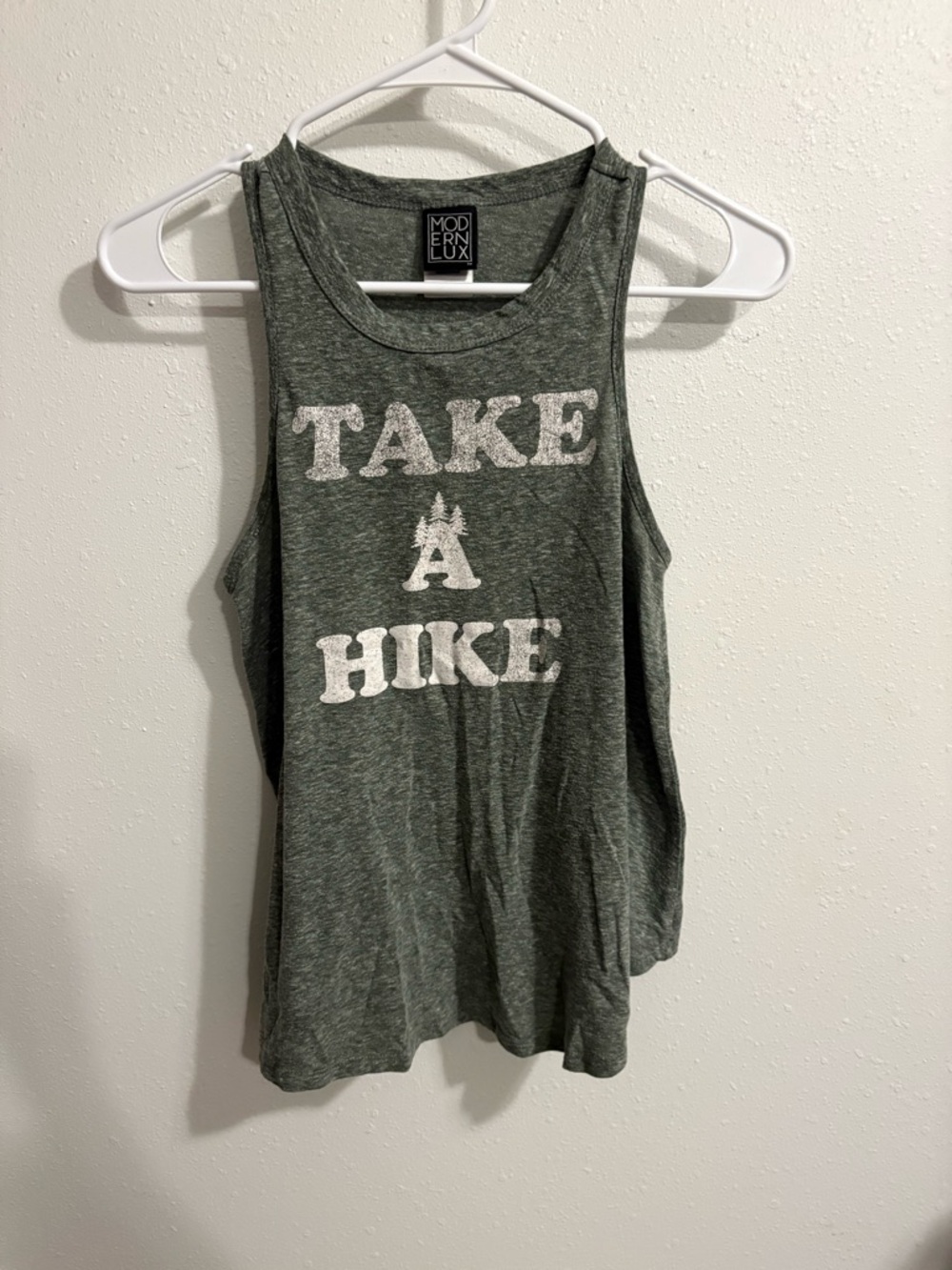Modern Lux Olive Green 'Take A Hike' Graphic Tank